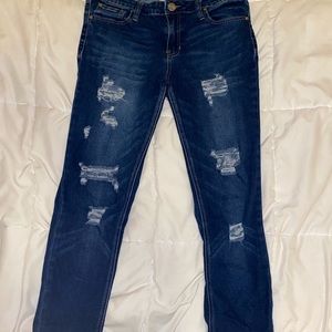 Ripped blue jeans